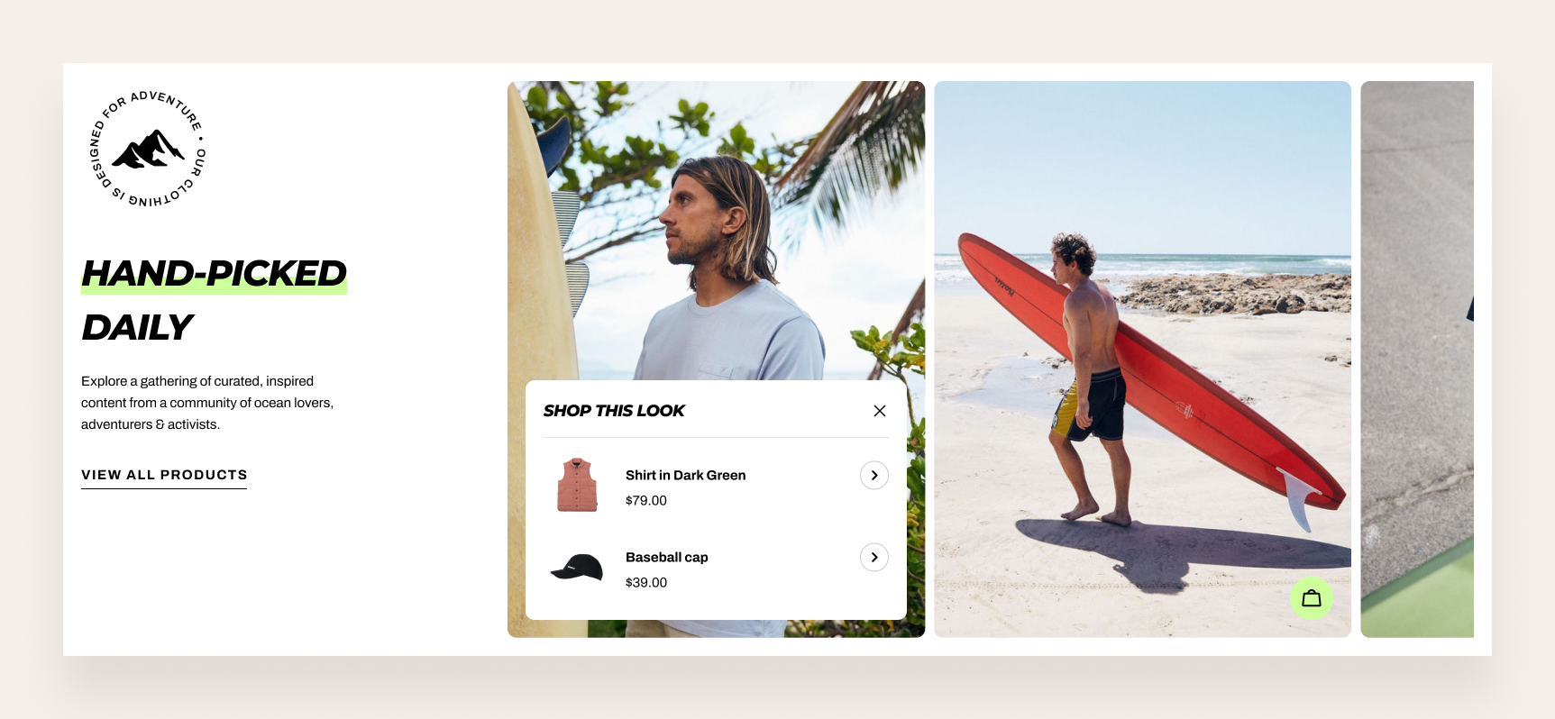 Lookbook cards