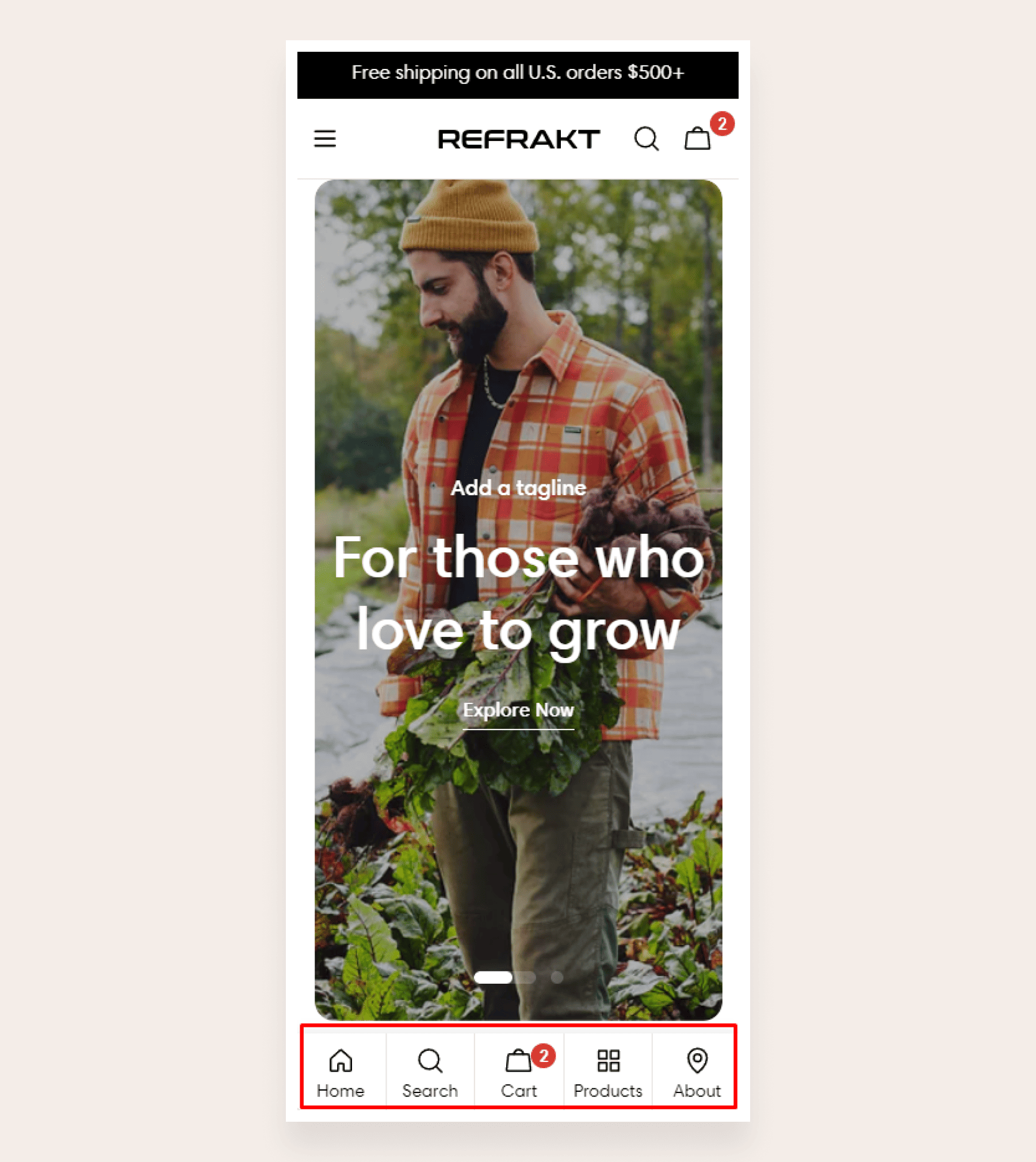 Mobile navigation bar
