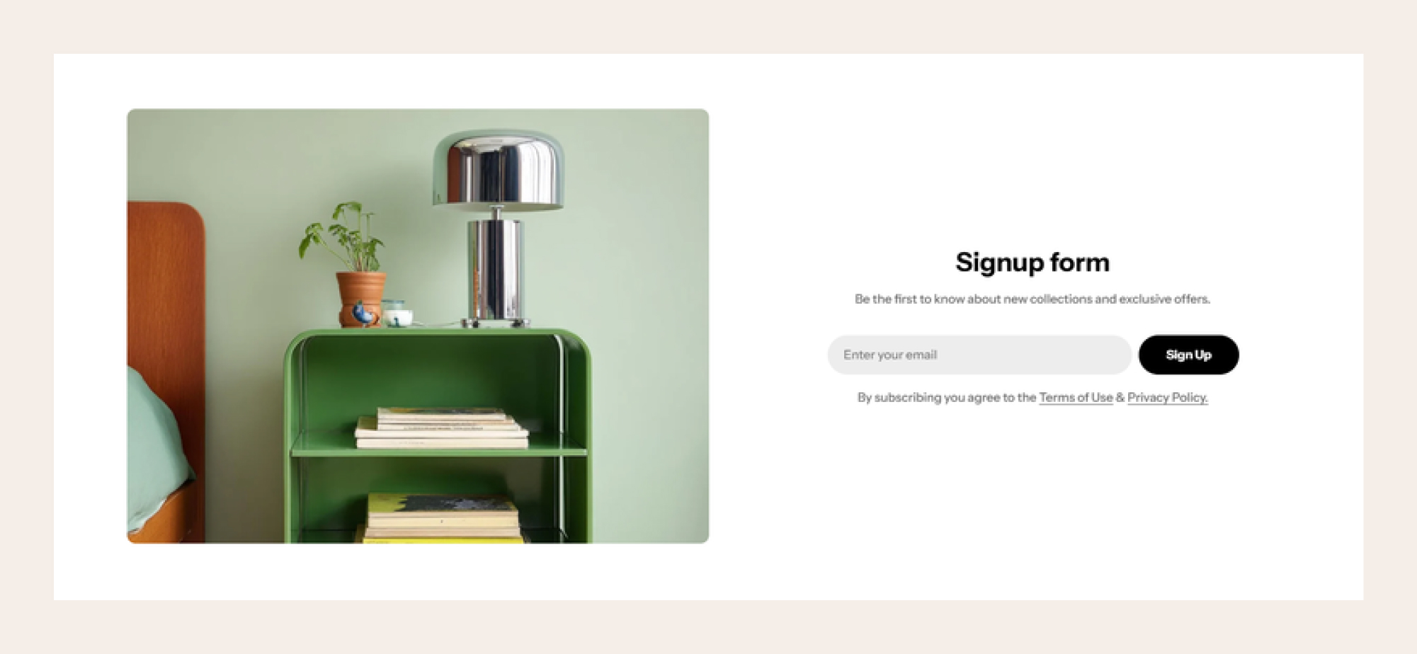 Image block for section Email signup