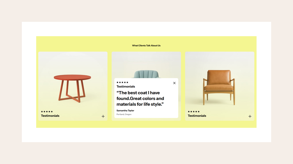 New layout style Card for section Testimonials