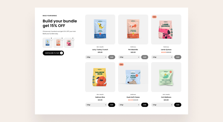 Products bundle: Choose