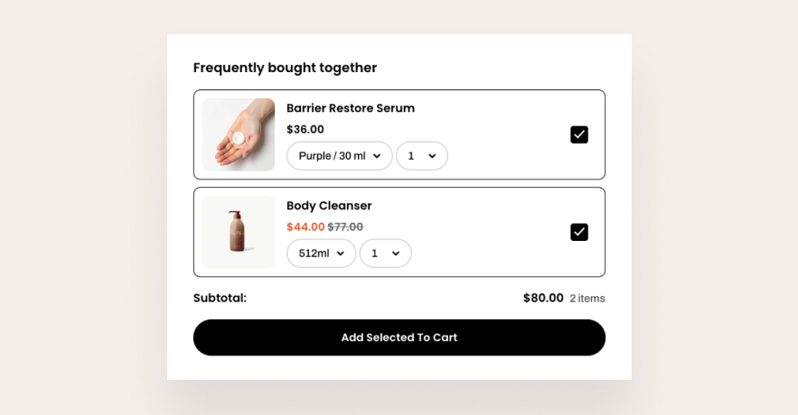 Frequently bought together (for Product details block)