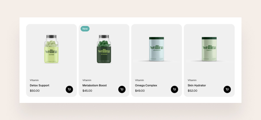Card layout for Product card