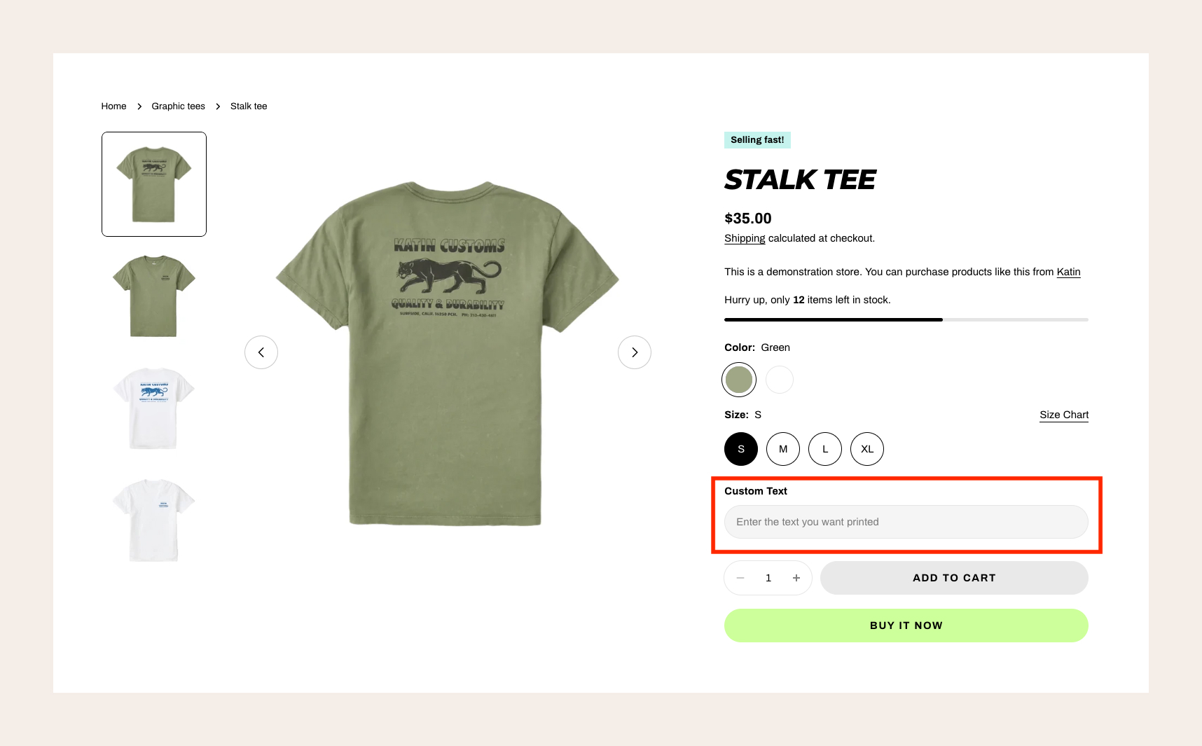 Line item property