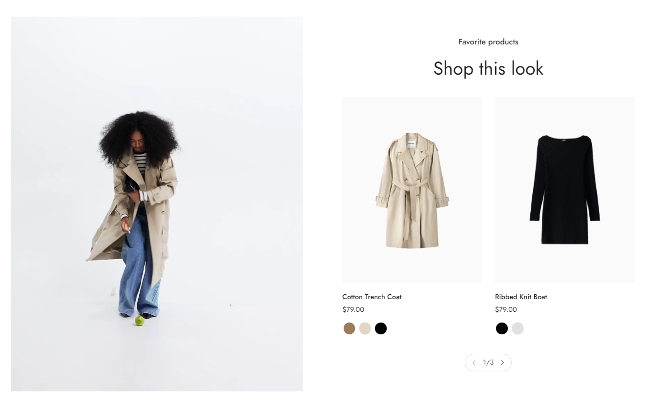 Favorite product slider